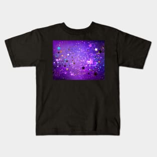 Purple Background with Stars Kids T-Shirt